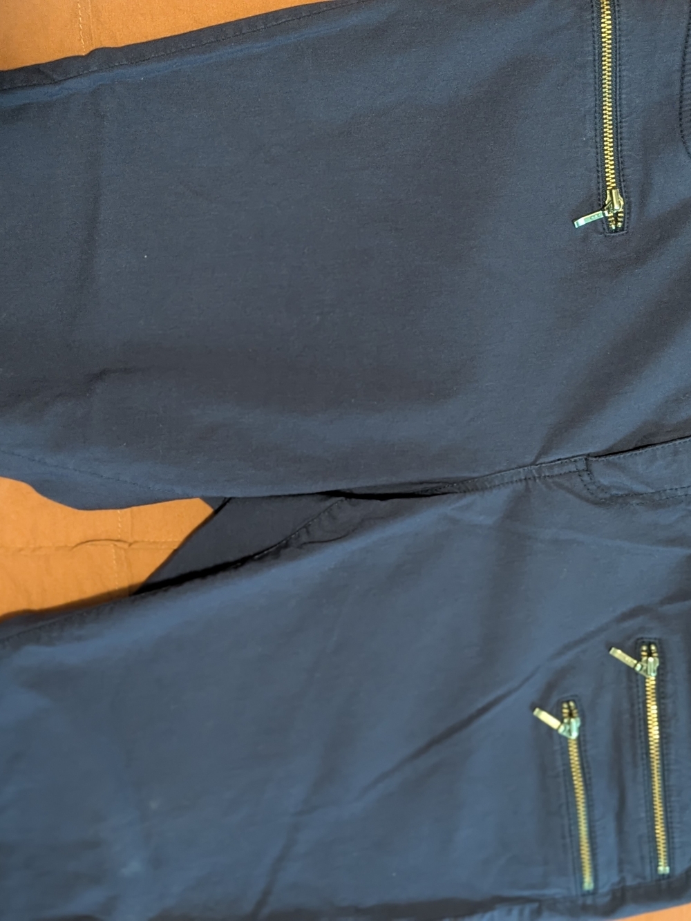 torrid Navy Slim Jogger Pants with Gold Zippers